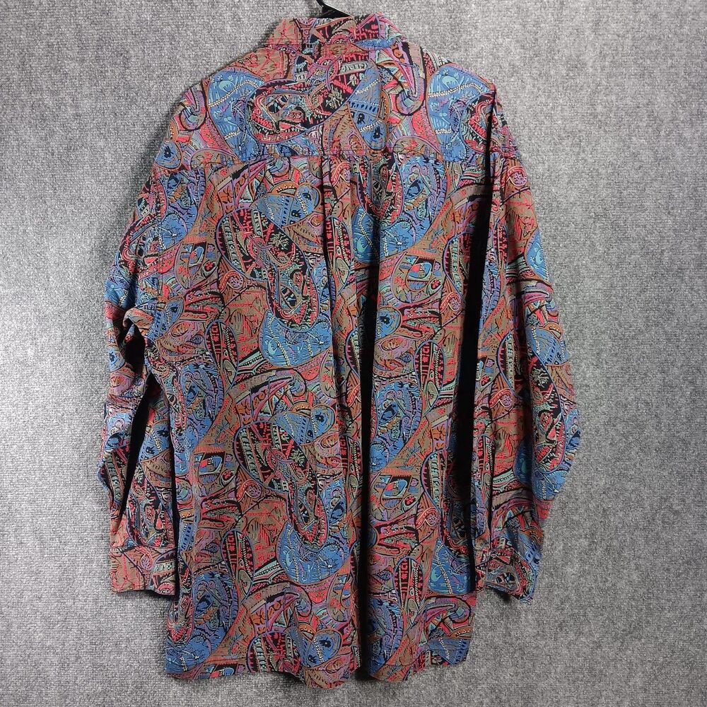 ENRO Shirt Mens 2XL Multicolor Paisley Print‎ Cotton Long Sleeve Button Down - Picture 15 of 16